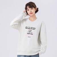 真维斯女装2024秋季时尚潮酷美式百搭休闲圆领女长袖卫衣VO 浅灰8020 155/80A/S