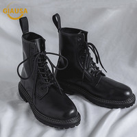 GIAUSA 马丁靴 男士高帮工装靴 加绒加厚保暖鞋