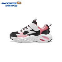 斯凯奇(Skechers)童鞋童鞋子休闲增高厚底百搭运动鞋女大童小白鞋 白色/黑色/粉红色/WBPK 27.5码