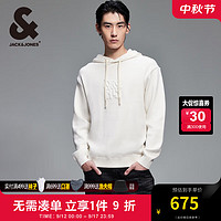 杰克·琼斯（JACK&JONES）冬季胸前立体绒感字母潮流百搭宽松抽绳连帽毛衣男224413008 奶白A42 常规 奶白A42 165/88A/XS