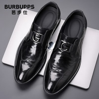 Burbupps 芭步仕 新款皮鞋男商务正装英伦休闲皮鞋男羊皮软面皮