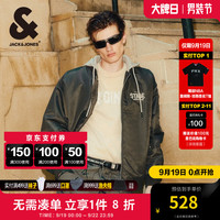 杰克·琼斯(JACK&JONES)秋冬男装衣服棉衣飞行夹克男保暖宽松连帽短款棉服外套男士 黑橄榄E06 165/88A/XS