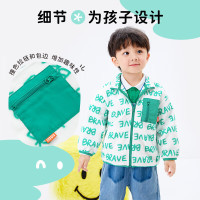 巴拉巴拉 儿童摇粒绒拼色便服 白绿色调