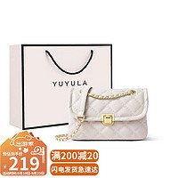 YUYULA 牛皮女包 斜挎包 菱格链条包