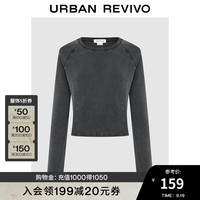 UR2024秋冬新款女装百搭基础纯色打底圆领插肩袖T恤UYY440053