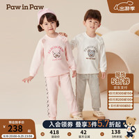PawinPaw卡通小熊童装2024年秋冬男女宝宽松休闲套装舒适运动 Pink粉红色/25 120cm