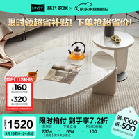 林氏家居简约风实木电视柜大容量收纳储物柜客厅家用岩板一体落地柜ZZ1M 【组合】实木大小茶几