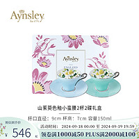 Aynsley 英国安斯丽色釉山茱萸小蛮腰骨瓷咖啡杯碟下午茶茶具瓷器 山茱萸小蛮腰2杯碟礼盒粉蓝粉绿