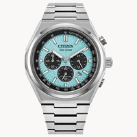 西铁城(CITIZEN)男士手表 Forza Chrono 光动能夜光三眼计时日历防水舒博钛腕表 CA4610-85M