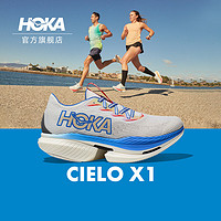 HOKA ONE ONE男女款夏季专业竞速跑鞋CIELO X1耐磨稳定透气 白色/幻影蓝 43