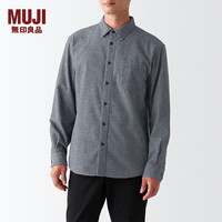 無印良品 MUJI 無印良品 男式 法兰绒 衬衫 长袖休闲白衬衫 格子 纯棉全棉ACA80C2A 浅灰色格纹 XL