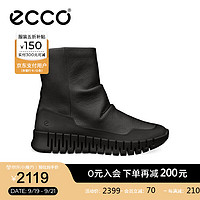 爱步（ECCO）靴子女 2024年秋季女士时尚潮流高帮休闲女靴 灵动218313 黑色21831351052 40