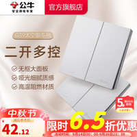 公牛（BULL）开关插座 带USB网线 86型墙面家用 空调电视墙壁面板G39太空银 【二开多控】