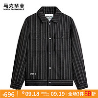 马克华菲【90%鸭绒】羽绒服男24秋冬时尚竖条纹保暖羽绒厚夹克外套 001黑色 微廓版 2XL