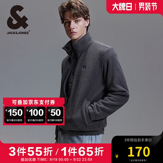 杰克琼斯 杰克·琼斯（JACK&JONES） 秋冬宽松立领刺绣装饰潮流简约纯色舒适男士夹克外套男装