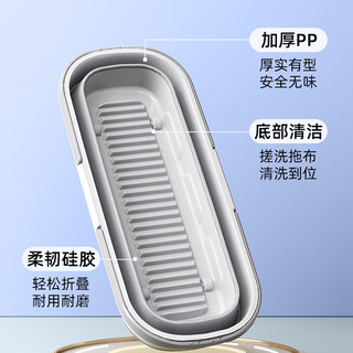尔蓝 33cm免手洗滚轮海绵拖把吸水墩布懒人胶棉拖布*1-拖把折叠水桶*1