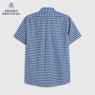 布克兄弟 Brooks Brothers男士23夏新扣结领免烫修身短袖休闲衬衫