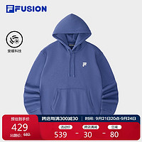 FILA 斐乐 FUSION斐乐潮牌情侣款连帽卫衣2024冬宽松加绒针织上衣