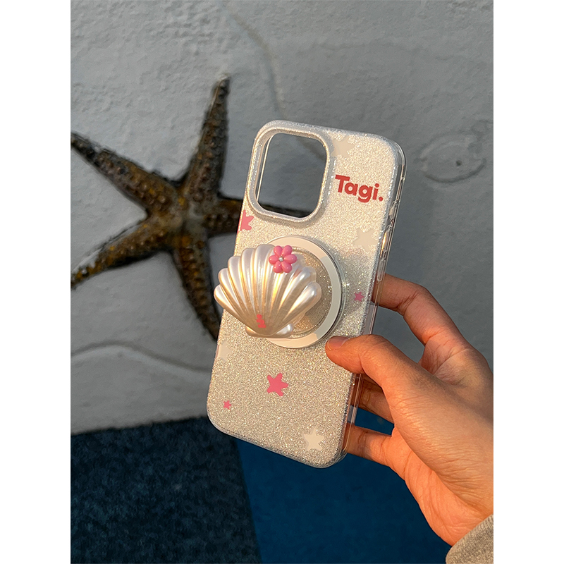 Tagi.《想象贝壳》手机壳适用于苹果iPhone15 promax/13pm防摔保护壳通用磁吸手机支架