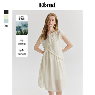 ELAND衣恋连衣裙女吊带内衬轻薄小半袖裙子24夏季新款