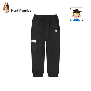 暇步士（Hush Puppies）童装儿童秋冬装裤子男女童简约百搭休闲长裤 钻石黑C款 110cm