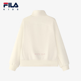 FILA【抗菌】斐乐童装儿童上衣2024冬季女中大童运动套头卫衣 水乳白-IV 160cm