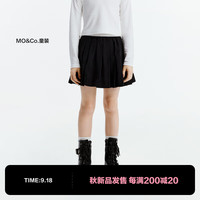 little MO&Co.REEBOK联名系列 little moco童装24秋装女童百褶半身裙子短裙 黑色 150/61