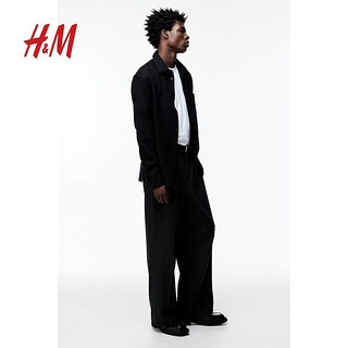 H&M2024秋季男装长袖衬衫1234958 混浅灰色 175/108 L