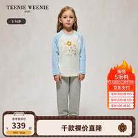 Teenie Weenie Kids小熊童装24秋季新款女童甜美绣花插肩长袖T恤