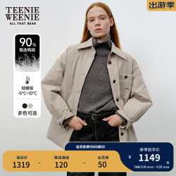 TEENIE WEENIE 环保索罗娜小熊2024年宽松衬衫外套轻薄羽绒服