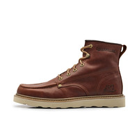 CAT 卡特彼勒 男士高帮经典牛皮复古单鞋工装靴 棕红色 42