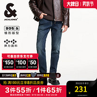 杰克·琼斯（JACK&JONES）男装秋冬百搭休闲保暖弹力905锥形牛仔裤男厚款薄绒长裤牛仔男裤 A13深牛仔蓝 加绒 175/82A/MRW