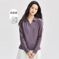 【奢滑触感 亲肤棉】2024年V字翻领针织长袖POLO衫女款
