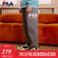 FILA斐乐儿童运动长裤2024冬新款裤子男女童抗菌加绒保暖休闲裤