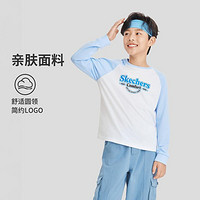 SKECHERS 斯凯奇 男女中大童|2024年秋季新款长袖衫针织t恤衫舒适运动童装