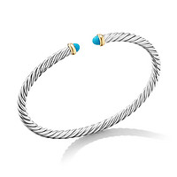 DAVID YURMAN 14K黄金 Modern Cable 绿松石手链 22340592