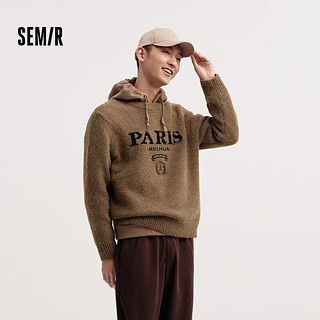 森马（Semir）[梅花系列毛衫男2024冬宽松绣花提花针织衫 咖色调00355 160/80A/XS