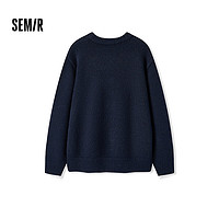 森马（Semir）[梅花系列毛衫男2024冬宽松绣花提花针织衫 蓝色调00388 180/96A/XL