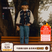 Teenie Weenie Kids小熊童装24冬新款男女童学院风插肩袖棒球棉服