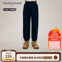 Teenie Weenie Kids小熊童装24秋冬新款男女童休闲纯色长加绒卫裤