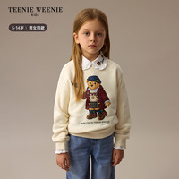 Teenie Weenie Kids小熊童装24冬男女童休闲印花套头加绒卫衣 猎人绿 110cm