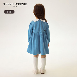 Teenie Weenie Kids小熊童装24秋冬新女宝灯芯绒娃娃领长袖连衣裙 粉色 90cm