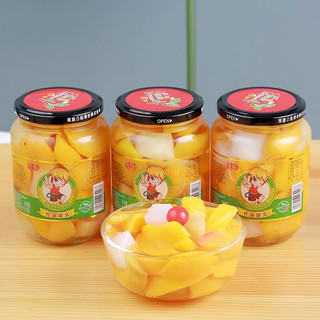 笑丫头金水泉水果罐头混合装510g4瓶什锦菠萝黄桃杏 4瓶杂味