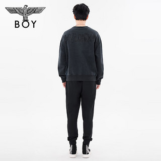 BOY LONDON24秋男女同款上衣黑钻宽松潮牌圆领套头卫衣N03068 灰色 XS