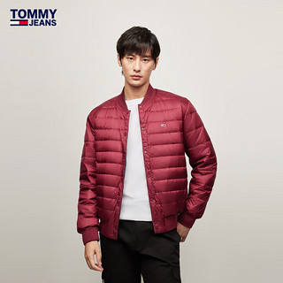 TOMMY JEANS【双面穿羽绒】24秋冬男装鸭绒按扣棒球领羽绒服外套03221 藏青色/酒红色C87 M