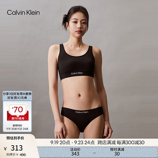 卡尔文·克莱恩 Calvin Klein 内衣24春夏女士无钢圈可卸垫ck轻运动U型背心式文胸QP3205O UB1-太空黑 L