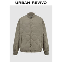 UR2024秋冬男装轻熟时尚水波纹绗缝宽松羽绒服UMM140001 暖灰 M