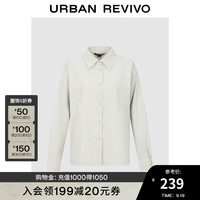 UR2024秋冬新款女装休闲简约轻通勤风长袖开襟衬衫UWH240129