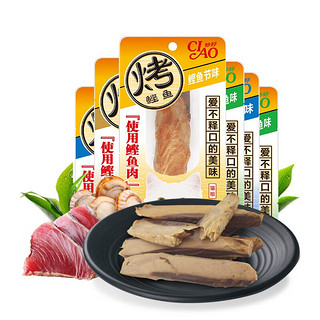 伊纳宝（INABA）烤系列烤鲣鱼排烘烤鱼干肉干猫零食15g*6支口味混合