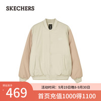 斯凯奇（Skechers）男女同款梭织裥棉外套L324U110 浅棕色/0046 XL